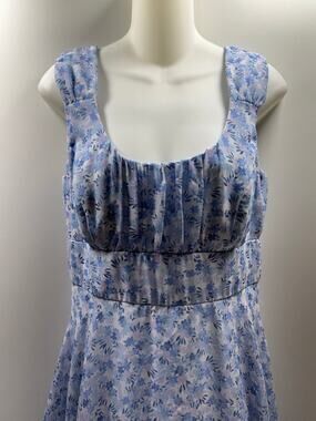 Cottage Core Women’s Spring Easter Dress Sleeveless Sz Small (4-6) Lined Blue